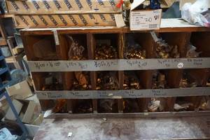 lot 43 image: Partitioned Shelving Unit With Brass Fittings and Valves