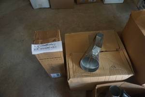 lot 58 image: Large Lot of Assorted Galvanized Boots and Collars