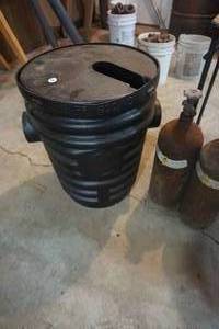 lot 66 image: Poly Sump Pump TankWell With Assorted Sump Covers