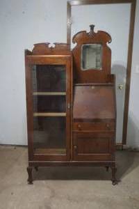 lot 152 image: antique secretary cabinet