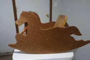 lot 162 image: wood rocking horse