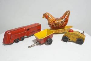 lot 249 image: pressed metal toys
