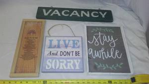 lot 415 image: 4 Wood Signs