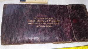 lot 325 image: State Bank Of Hawley Wallet (leather, RED WING) 1929-1930.