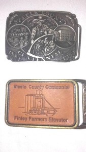 lot 434 image: (2) Belt Buckles- Steele County Centennial 198,  Limited Edition - Numbered Missouri Breaks.