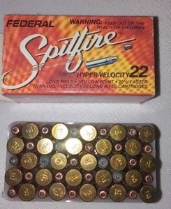 lot 451 image: Federal Spitfire 22 Cal Shells - Box Of 50, Hollow Point