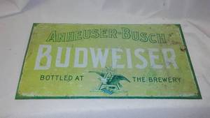 lot 508 image: Anheuser - Busch - Budweiser Metal Sign.