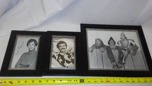 lot 509 image: Framed Celebrity Photos - Carol Burnett, Tom Selleck, Wizard Of Oz.