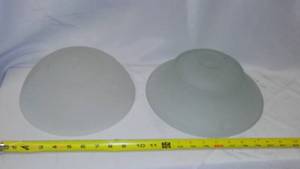lot 534 image: (2) Vintage Glass Ceiling Light Shades