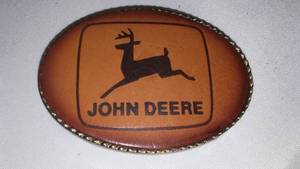 lot 570 image: John Deere BELT BUCKLE Leather With Logo