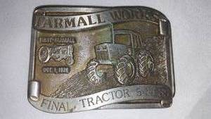 lot 574 image: BELT BUCKLE Farmall Works Final Tractor
