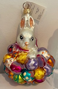 lot 76 image: 6 Christopher Radko Easter Themed Ornaments