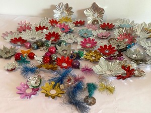 lot 37 image: Vintage Christmas Foil Cut Outs and More