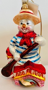 lot 254 image: Christopher Radko O Snowlo Mio Ornament with Box and Tag