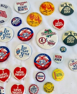 lot 207 image: Variety of Vintage Pin Backs