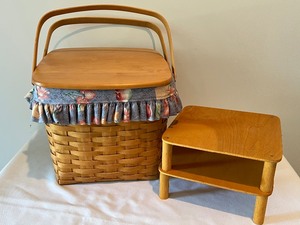 lot 167 image: Bonnie Longaberger Basket with Two Interior Wooden Divider Trays