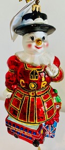 lot 234 image: Christopher Radko London Snow Ornament with Box and Tag
