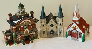 lot 270 image: 3 Holiday Village Festive Buildings by OWell and More