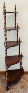 lot 277 image: Vintage Wooden Corner Tiered Shelf