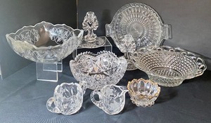 lot 348 image: Vintage Glassware including Candle Holders