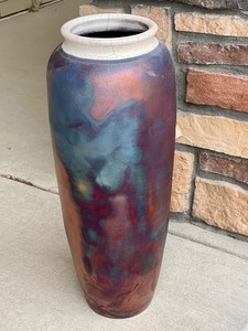 lot 22A image: Gorgeous Raku Pottery Vase by Phil Welsh