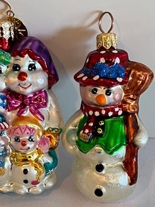 lot 249 image: Two Petite Christopher Radko Snowman Ornaments