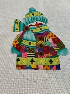 lot 439 image: Two Patchwork Santa Needlepoint Guides
