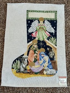 lot 436 image: Nativity Stocking Needlepoint Guide from Needle in a Haystack