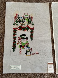 lot 437 image: Two Strictly Christmas Stocking Needlepoint Guides from Needle in a Haystack