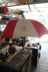 lot 681 image: Table-Top Umbrella with Stand