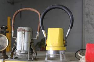 lot 763 image: Lot of (2) 7 Trainman Lantern