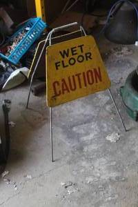 lot 767 image: Metal CAUTION Wet Floor