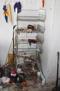 lot 768 image: Metal Wire Rack Cart 6-shelf