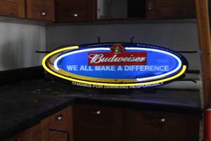 lot 478 image: Budweiser - We All Make A Difference Neon Light