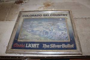 lot 482 image: Coors Light The Silver Bullet Colorado Ski Country Framed Wall Art