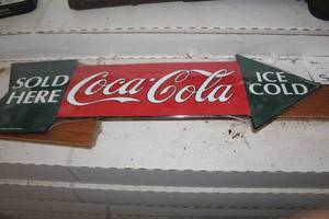 lot 483 image: Ice Cold Coca-Cola Sold Here Wall Sign