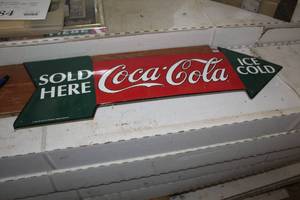 lot 484 image: Ice Cold Coca-Cola Sold Here Wall Sign