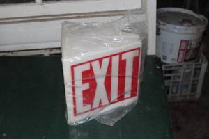 lot 855 image: Vintage Plastic Triangle EXIT Sign
