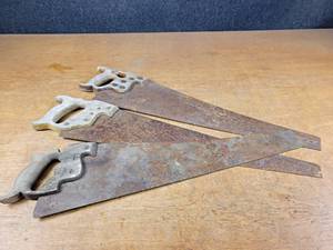 lot 2216 image: (3) Vintage Wood Saws