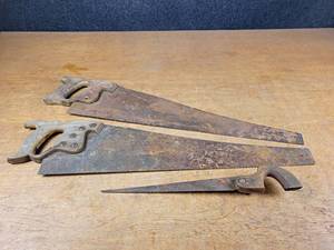 lot 2217 image: (3) Vintage Wood Saws