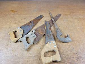 lot 2218 image: (4) Vintage Wood Saws