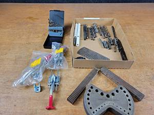 lot 2236 image: (3) New Toggle Clamps, Drill Bit Organizers, Cobalt Drill Bits, Rulers and More