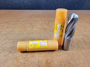 lot 2240 image: Lot of (2) New Old Stock 1.25 HSS Ball Nose End Mills