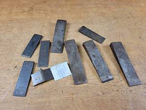 lot 2257 image: Lot of Steel Wedges - Some are marked WhaleBone - Longest is about 6