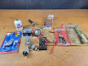lot 2289 image: Lot of Assorted Tools - Rivet Gun, R134a Charging Hose w Can of R134a, Hones and More - NO SHIPPING