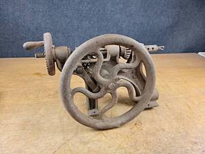 lot 2313 image: Antique Cast Iron Post Drill Press - ACME - Currently Stuck - NO SHIPPING