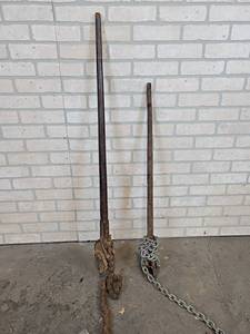 lot 2409 image: Pair of Large Chain Wrenches - Longest Handle is 45 Long - NO SHIPPING