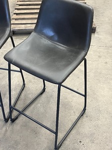 lot 15 image: Set Of (4) Matching Steel-Framed Bar Stools