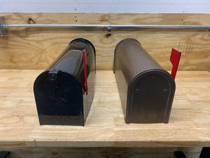 lot 81 image: Lot of 2- Mailboxes (1 black and 1 brown)