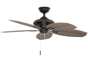 lot 22 image: HAMPTON BAY Palm Beach II 48 in. IndoorOutdoor Natural Iron Ceiling Fan